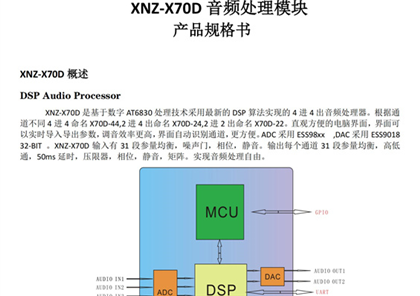 XNZ-X70D 音频处理模块产品规格书